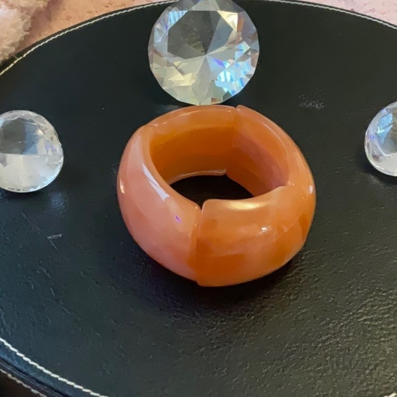 Vintage Honey Amber Stretch Bracelet Art Deco - Picture 2 of 3